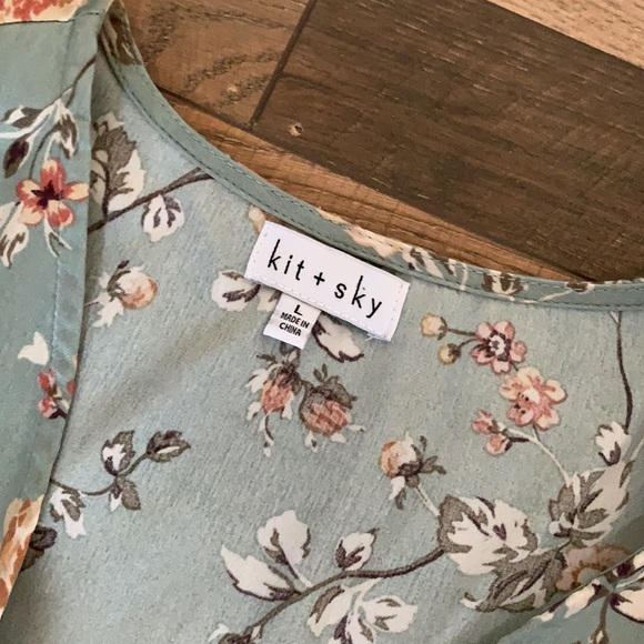 Kit + Sky Floral Print Midi Dress with Sleeves - Picture 4 of 5